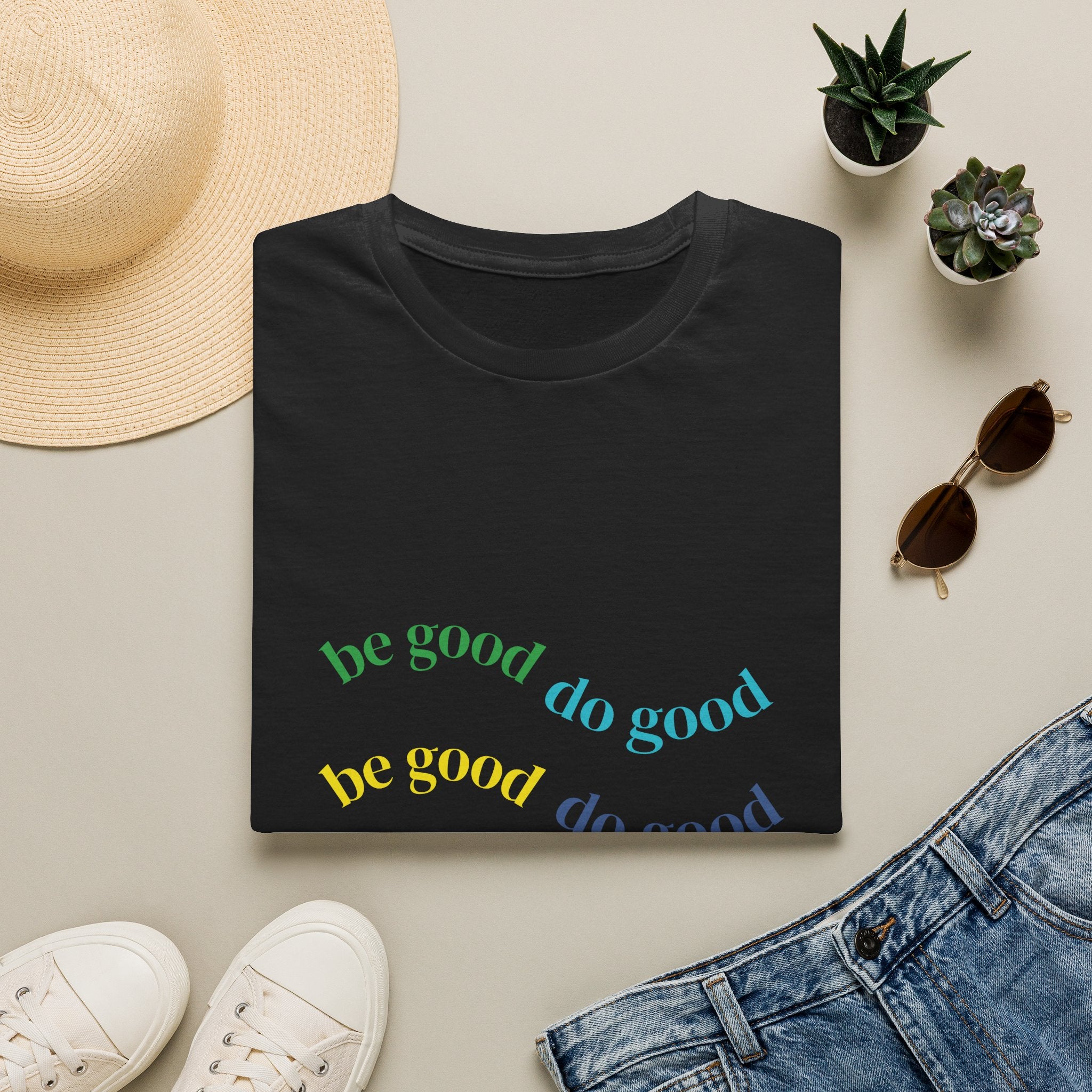 Be Good Do Good Rainbow Tee — Positive Message Graphic T-Shirt