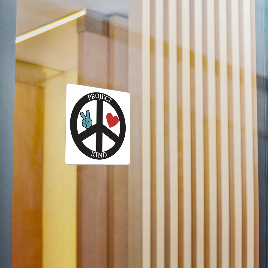 Project Kind Peace Sign Vinyl Sticker — Kiss-Cut Decal with Heart & Peace Hand