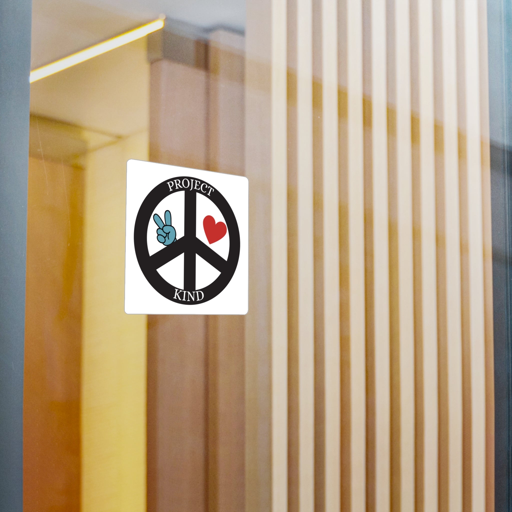 Project Kind Peace Sign Vinyl Sticker — Kiss-Cut Decal with Heart & Peace Hand