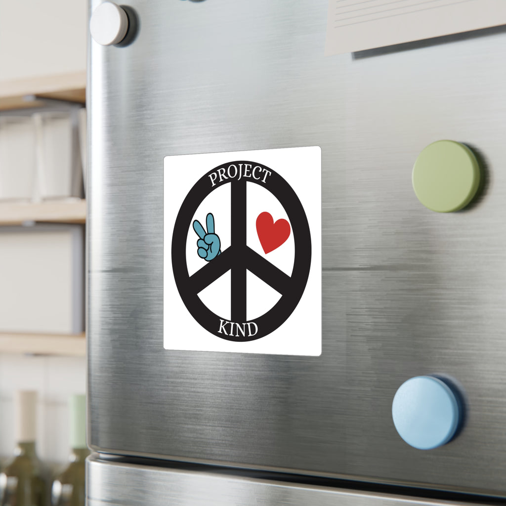 Project Kind Peace Sign Vinyl Sticker — Kiss-Cut Decal with Heart & Peace Hand