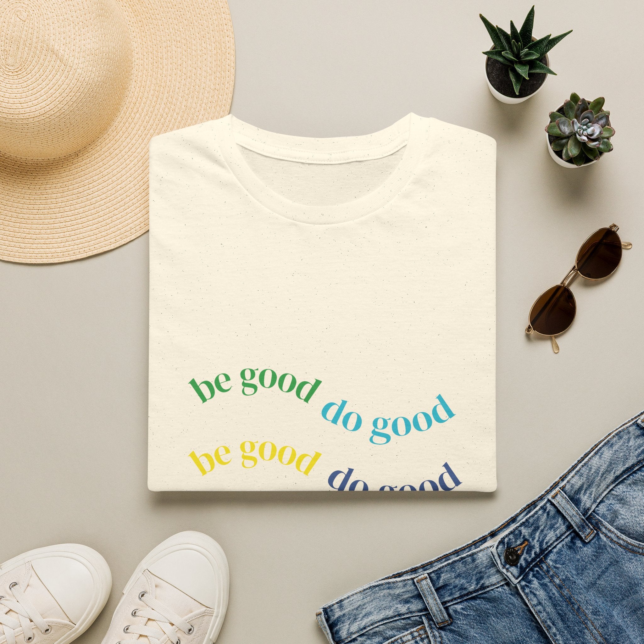 Be Good Do Good Rainbow Tee — Positive Message Graphic T-Shirt