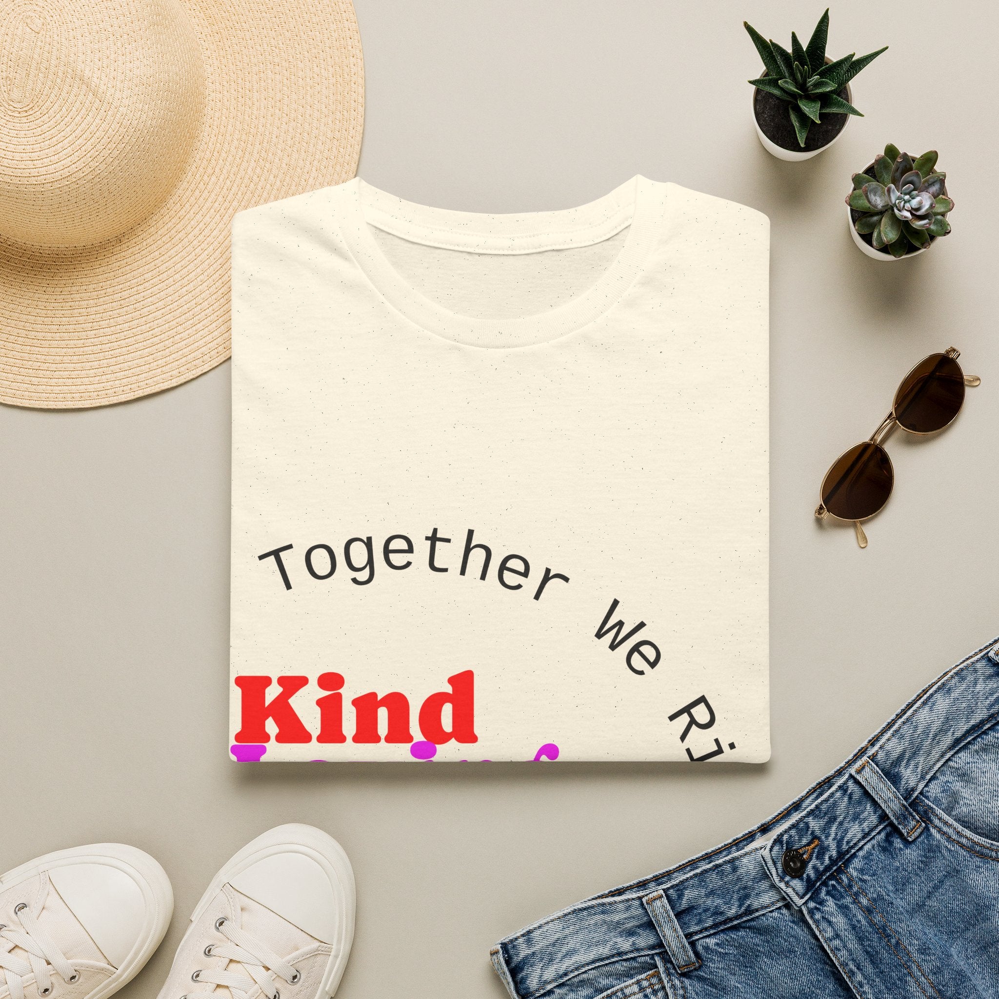 Kind Loving Respect T-Shirt — "Together We Rise" Inspirational Tee