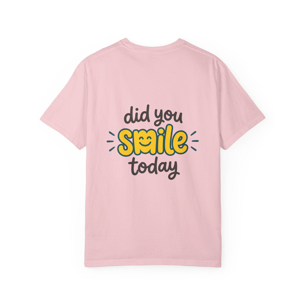 Did You Smile Today T-Shirt — Peace Sign Chest & Cheerful Back Graphic