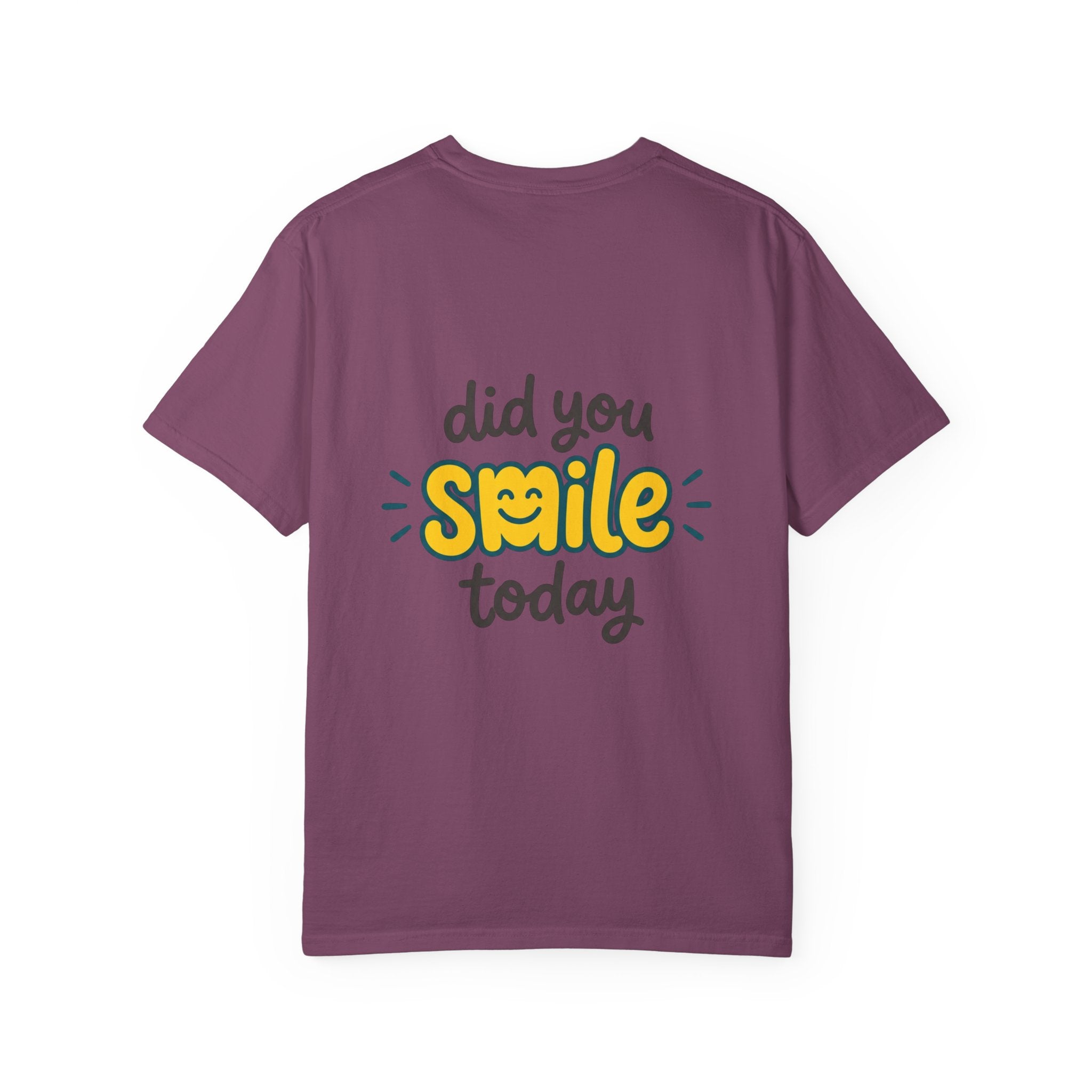 Did You Smile Today T-Shirt — Peace Sign Chest & Cheerful Back Graphic
