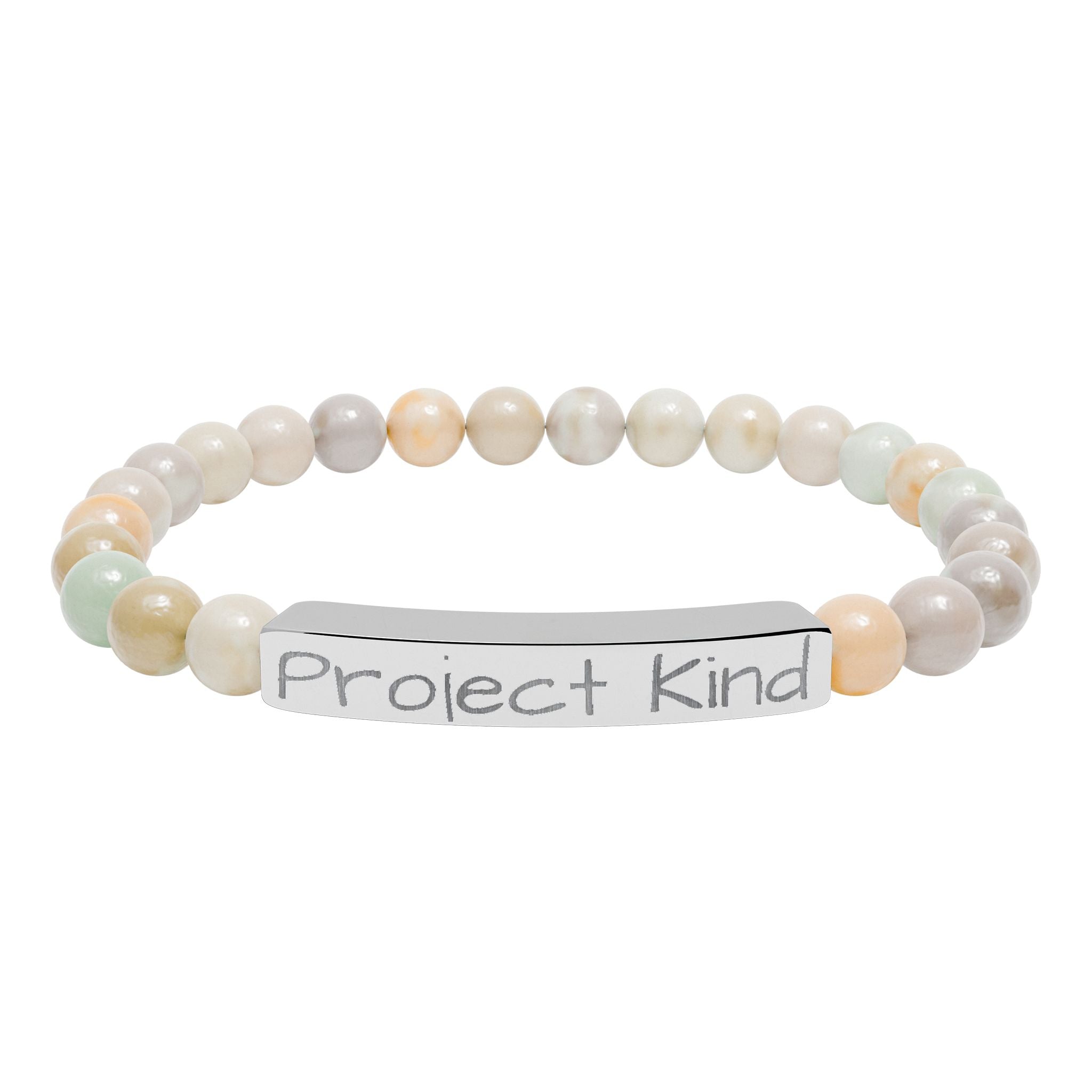Engraved "Project Kind" Pearl Braclet