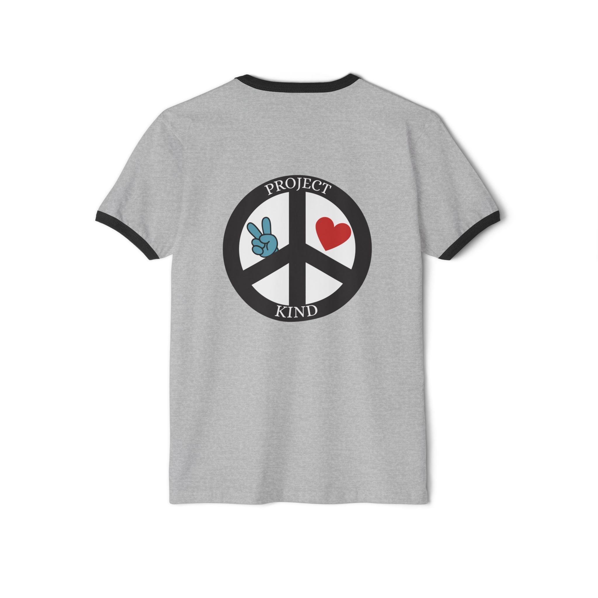 Be Kind Always Ringer T-Shirt — Project Kind Peace Sign Tee