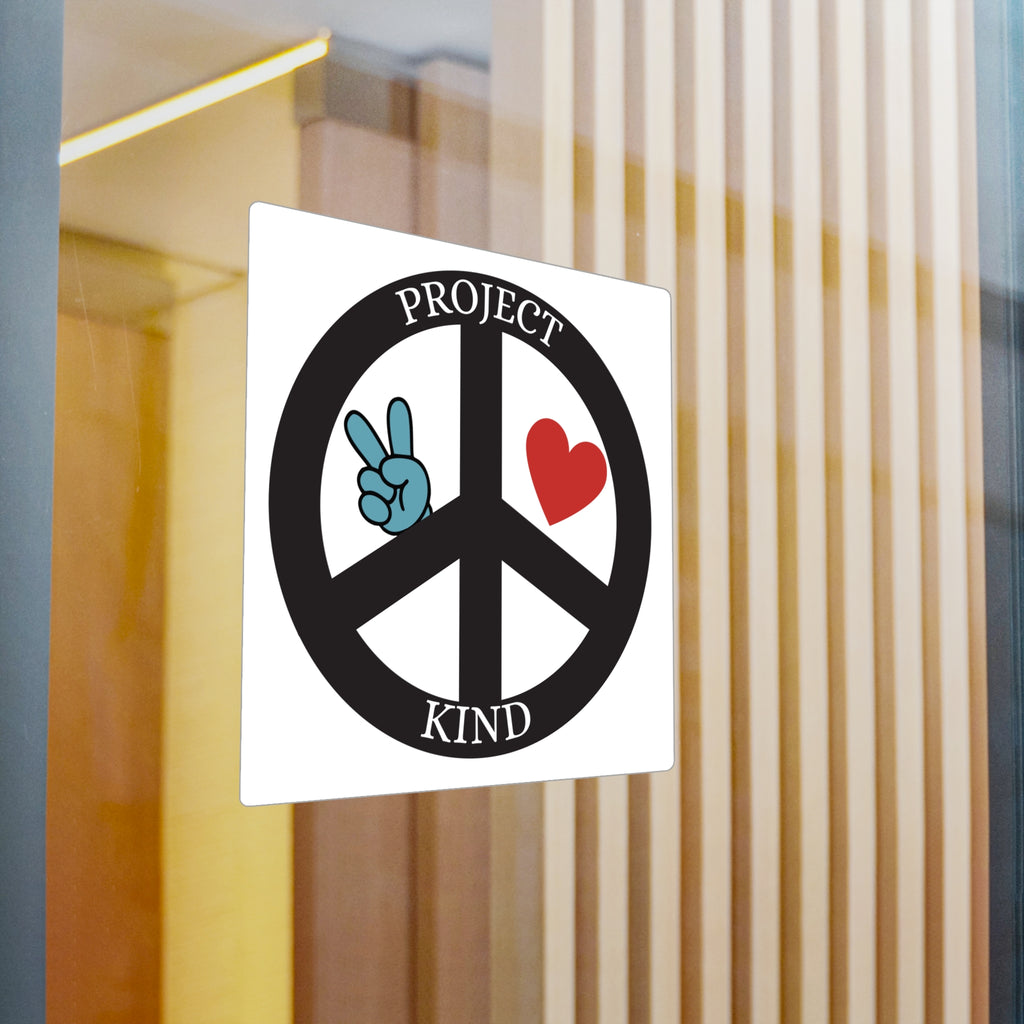 Project Kind Peace Sign Vinyl Sticker — Kiss-Cut Decal with Heart & Peace Hand