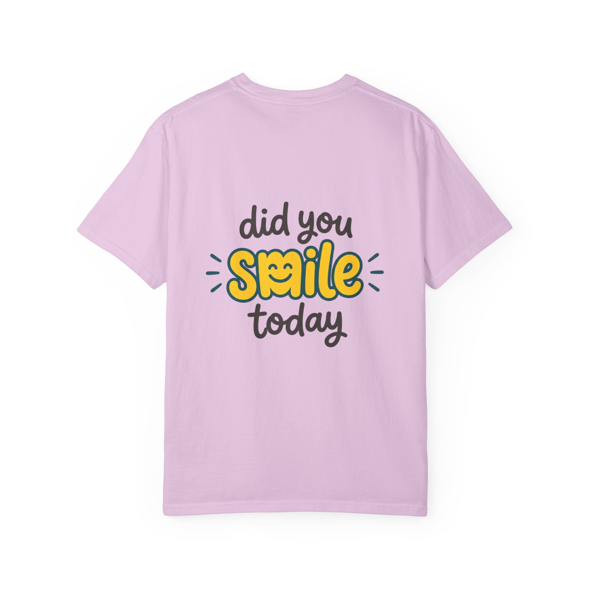 Did You Smile Today T-Shirt — Peace Sign Chest & Cheerful Back Graphic