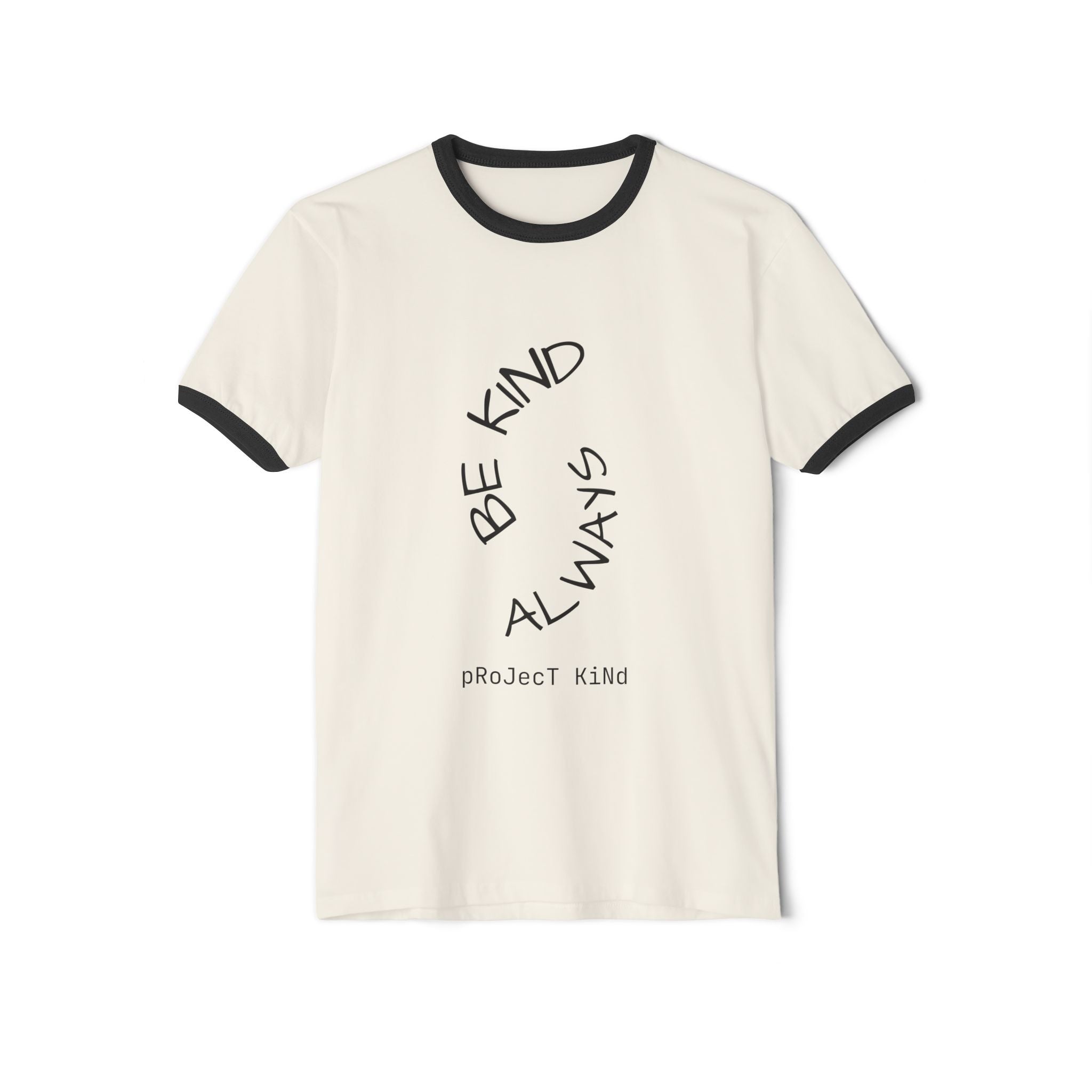 Be Kind Always Ringer T-Shirt — Project Kind Peace Sign Tee