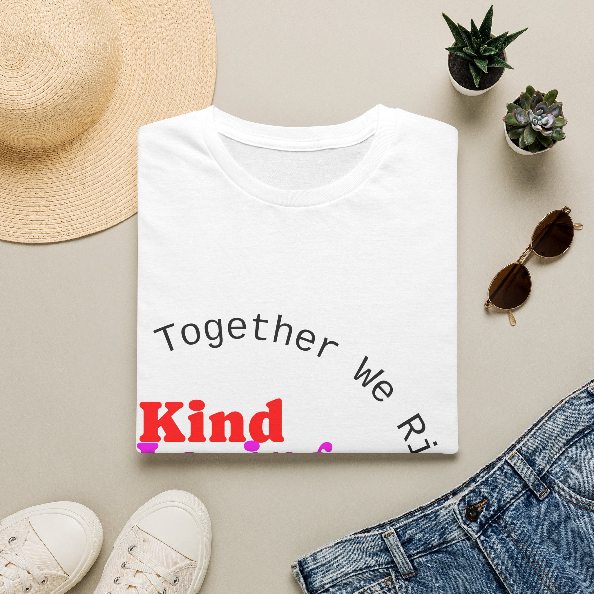 Kind Loving Respect T-Shirt — "Together We Rise" Inspirational Tee