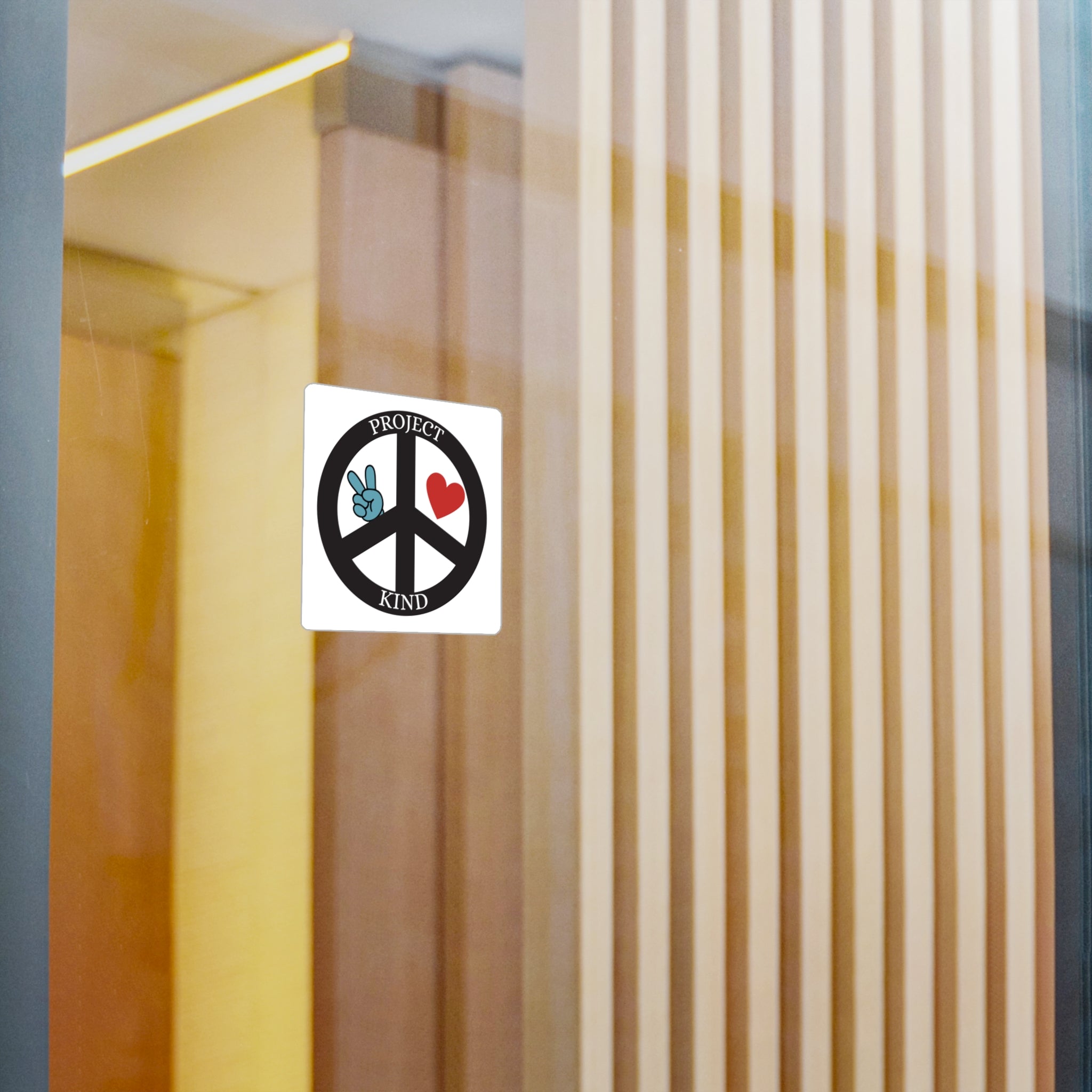 Project Kind Peace Sign Vinyl Sticker — Kiss-Cut Decal with Heart & Peace Hand