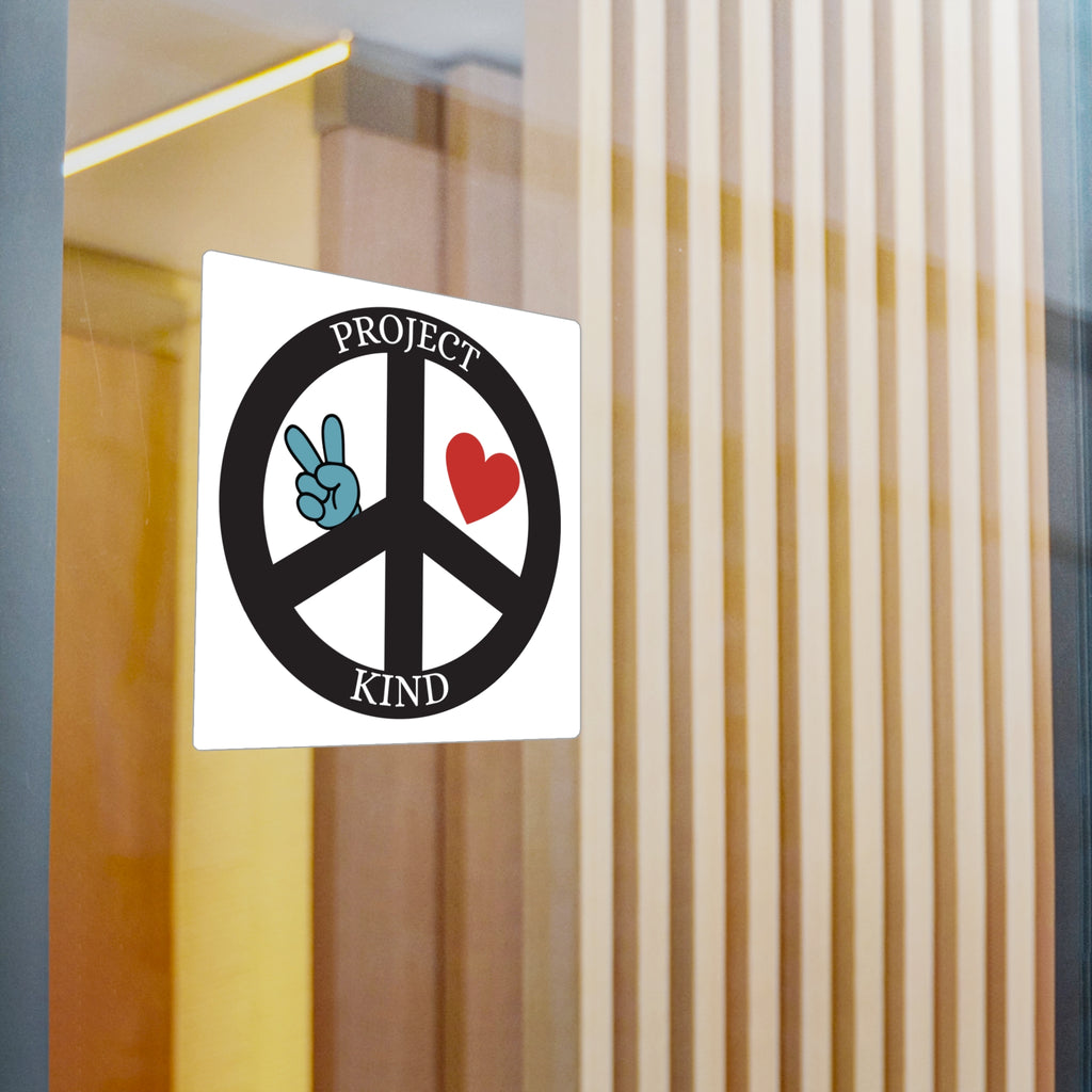 Project Kind Peace Sign Vinyl Sticker — Kiss-Cut Decal with Heart & Peace Hand