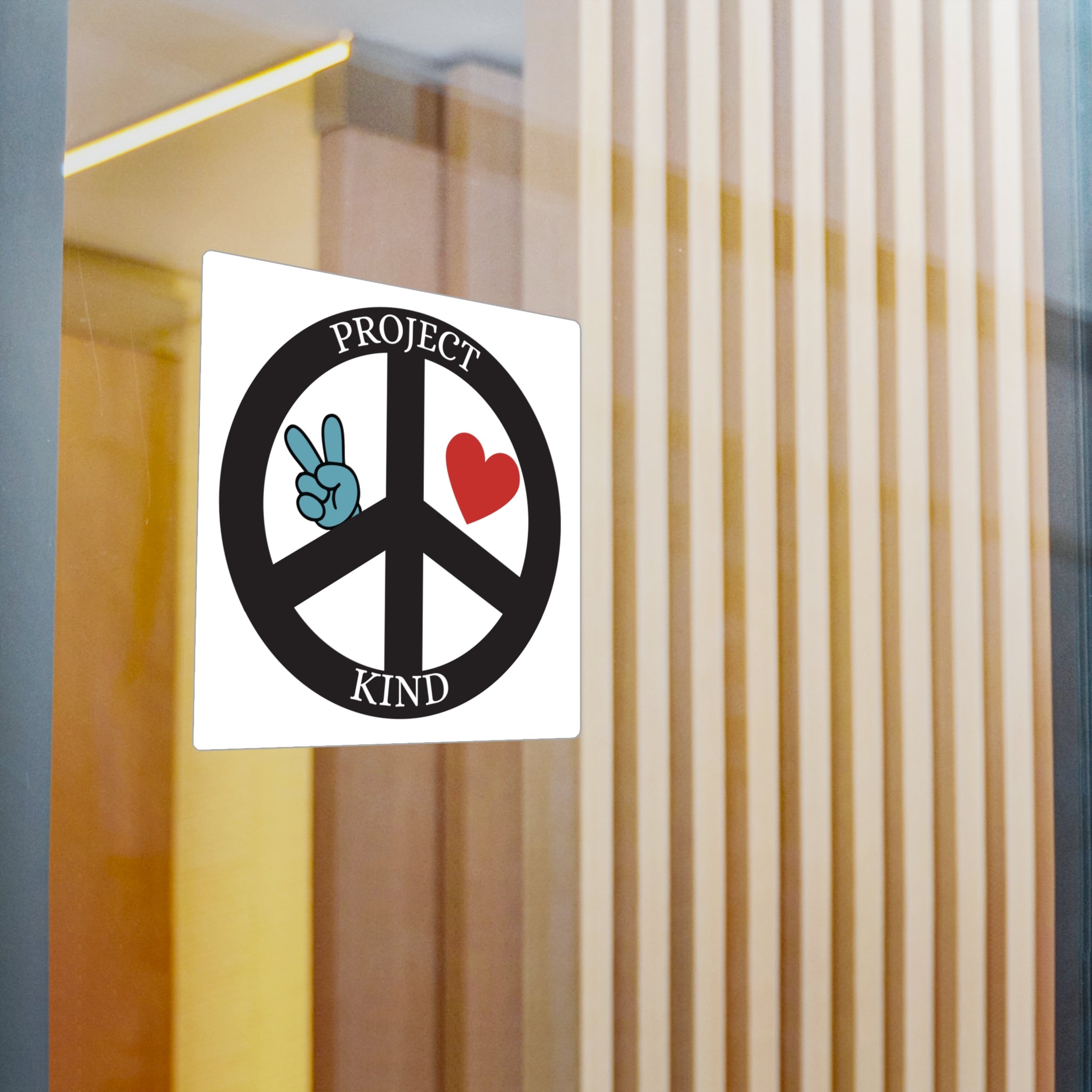 Project Kind Peace Sign Vinyl Sticker — Kiss-Cut Decal with Heart & Peace Hand