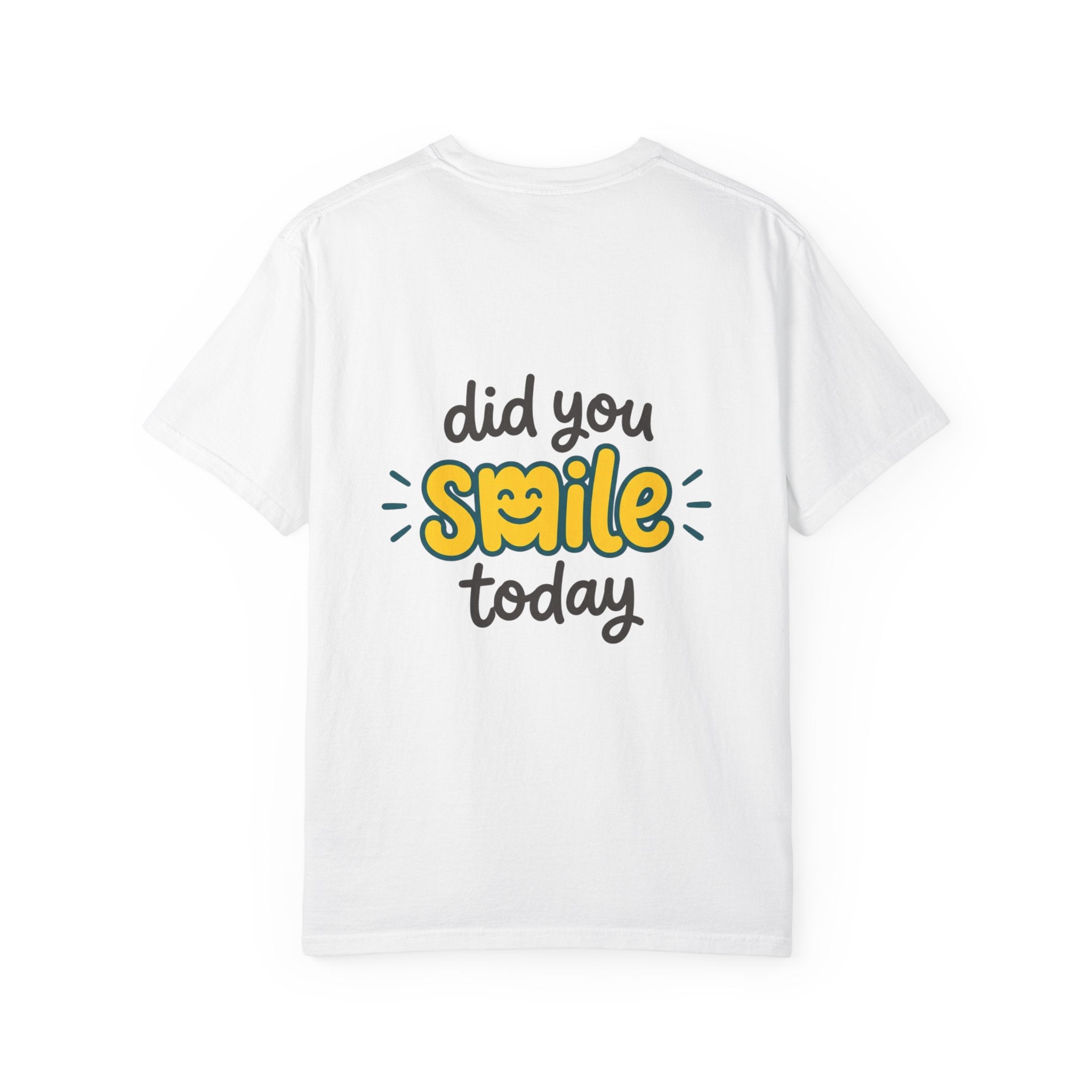 Did You Smile Today T-Shirt — Peace Sign Chest & Cheerful Back Graphic Tee