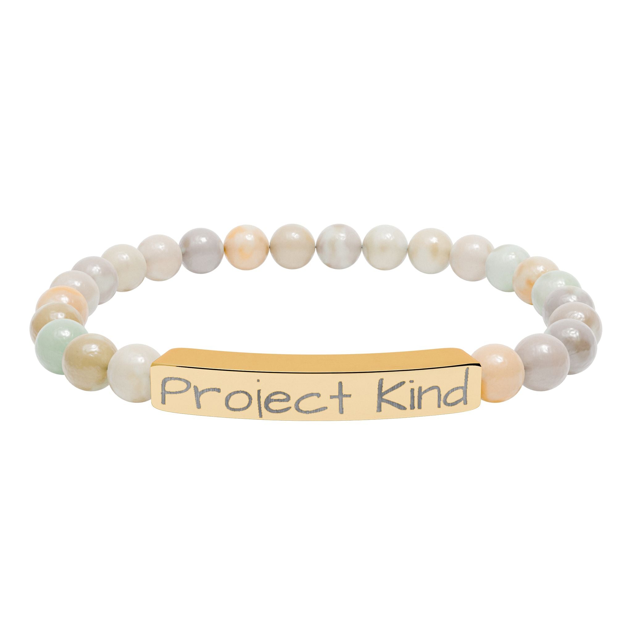 Engraved "Project Kind" Pearl Braclet