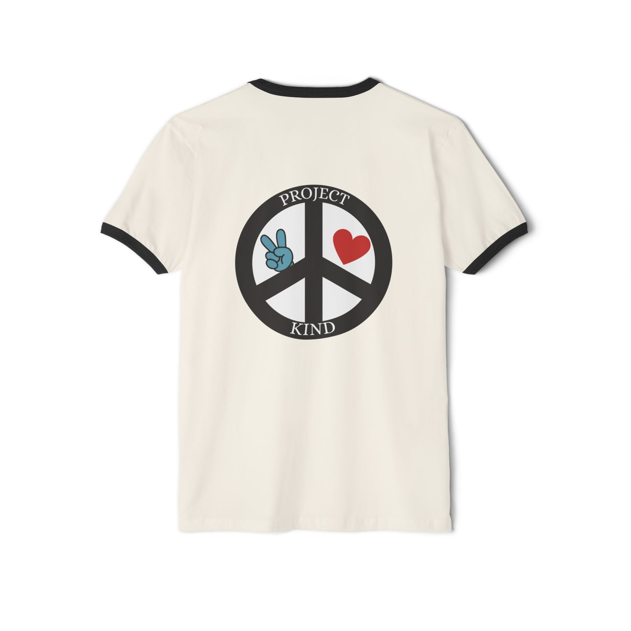 Be Kind Always Ringer T-Shirt — Project Kind Peace Sign Tee