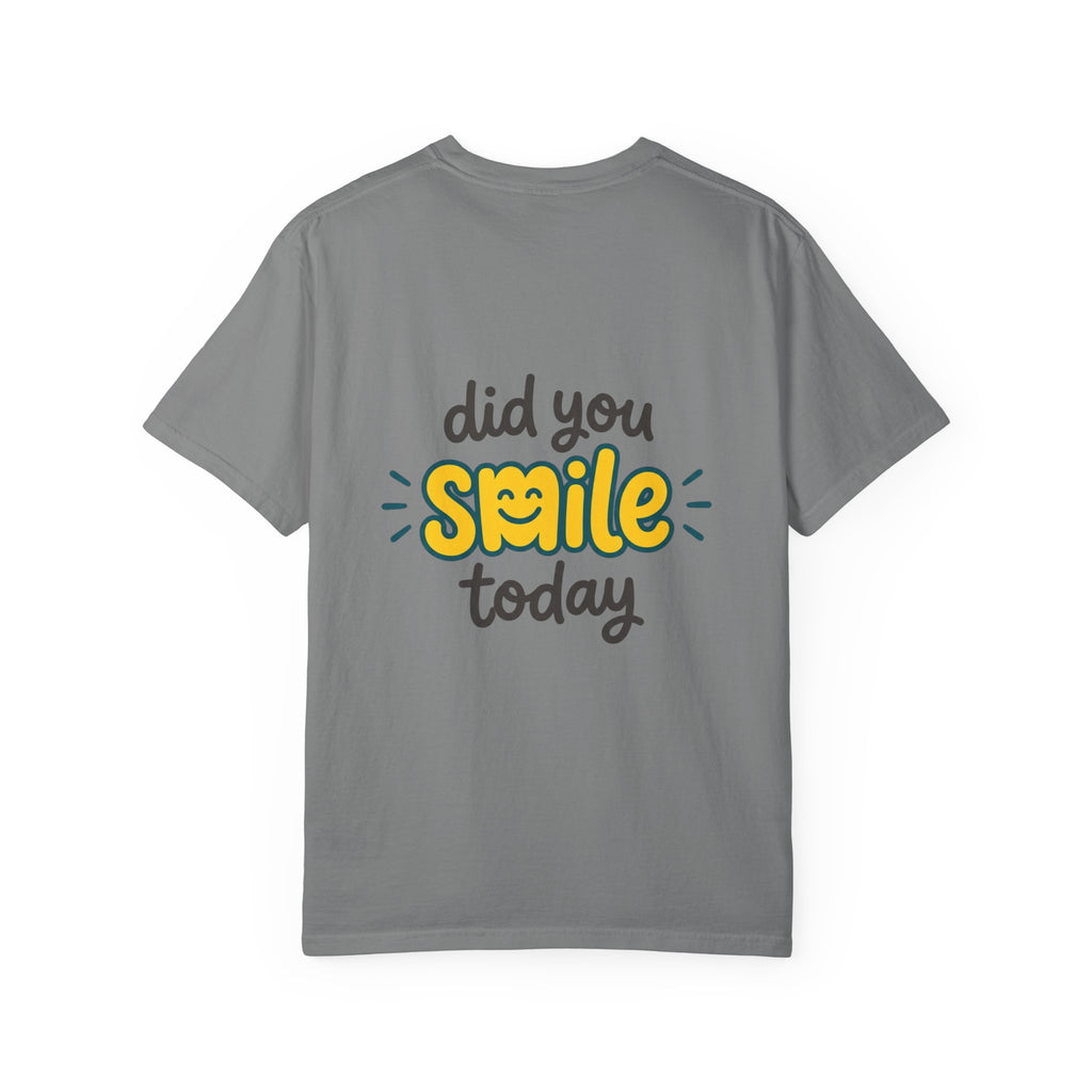 Did You Smile Today T-Shirt — Peace Sign Chest & Cheerful Back Graphic