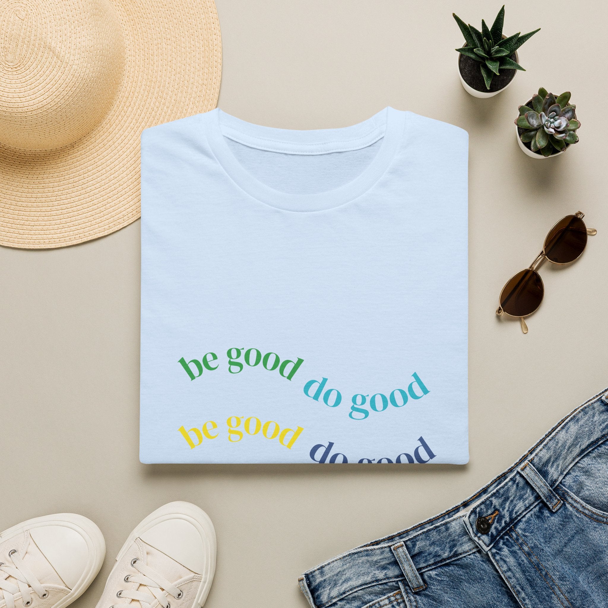 Be Good Do Good Rainbow Tee — Positive Message Graphic T-Shirt