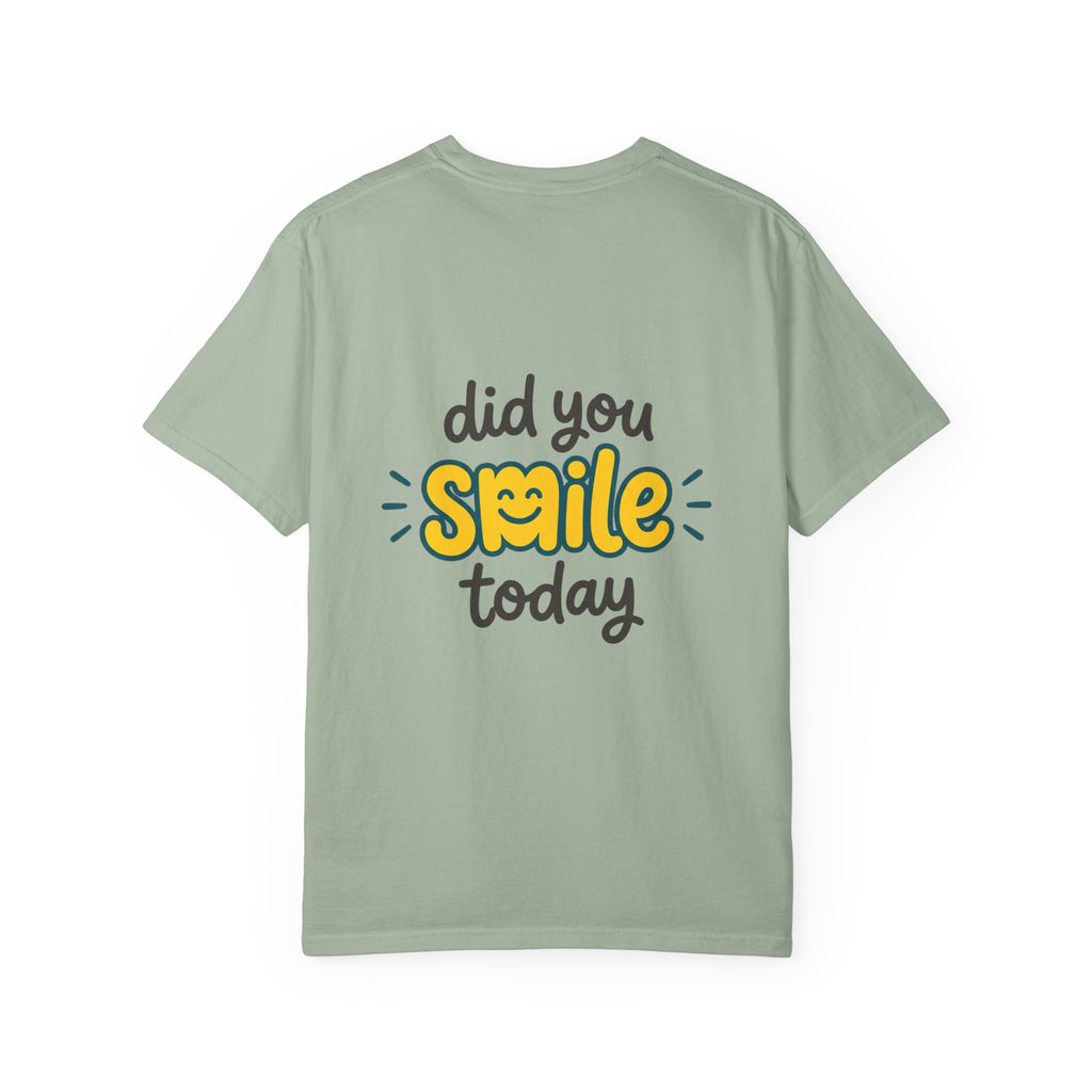 Did You Smile Today T-Shirt — Peace Sign Chest & Cheerful Back Graphic