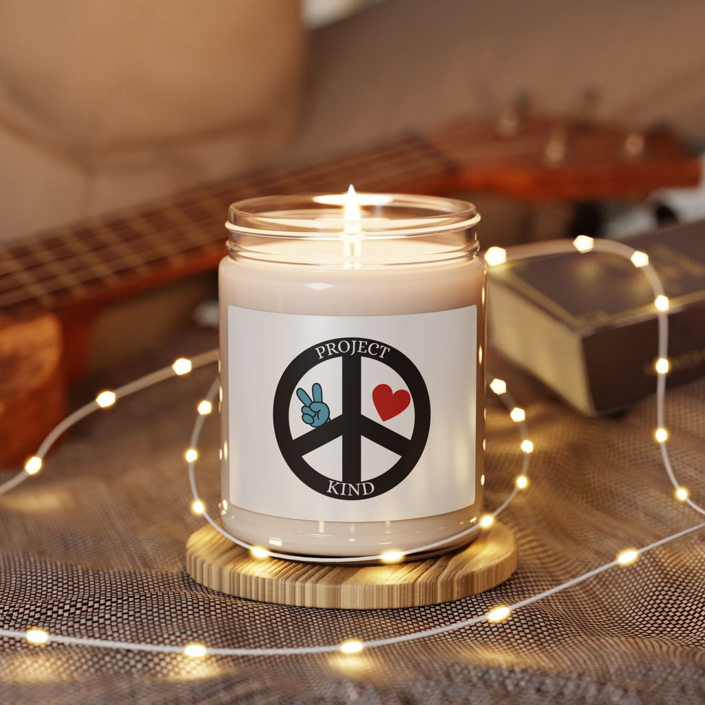 Project Kind Peace Sign Soy Candle — 9oz Scented Jar (Peace & Love)
