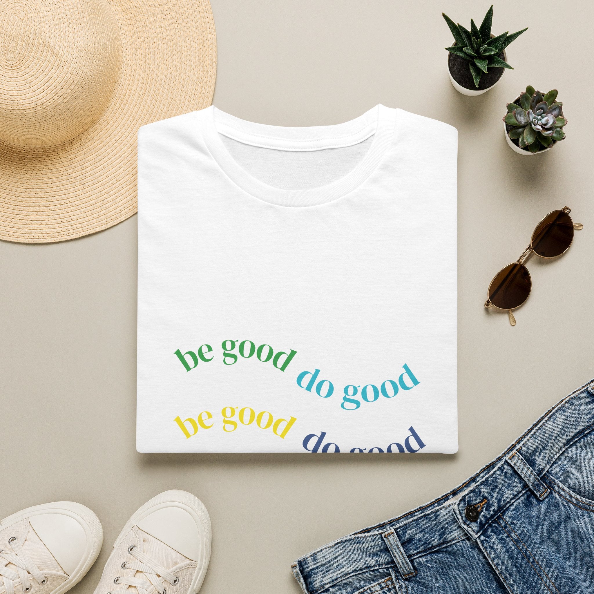 Be Good Do Good Rainbow Tee — Positive Message Graphic T-Shirt