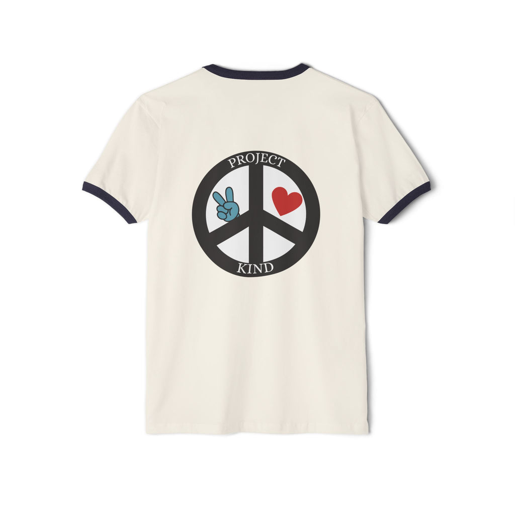 Be Kind Always Ringer T-Shirt — Project Kind Peace Sign Tee